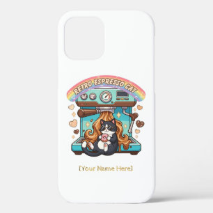 Retro-Espresso-Katz-Café-Barista Personalisiert Case-Mate iPhone Hülle