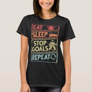 Retro Essen Schlaf Stopp Ziele Wiederholen Vintage T-Shirt
