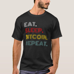 Retro essen schlafendes Bitcoin Wiederholen Sie Vi T-Shirt