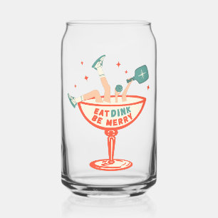 Retro essen, trinken und Meren Pickleball Weihnach Dosenglas