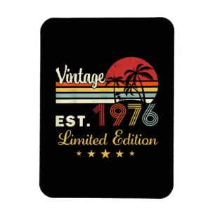 Retro Est 1976 Vintage Sonnenuntergang Palmen Gebu Magnet