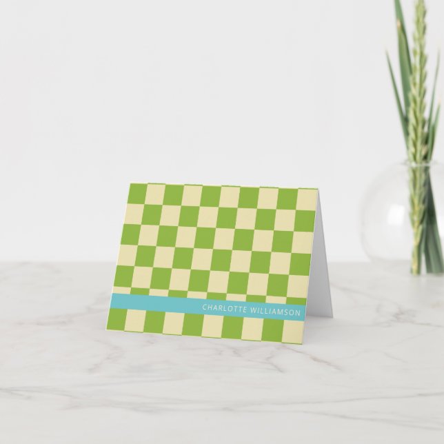 Retro esthétique Checkerboard Vert Personnalisé (Devant)