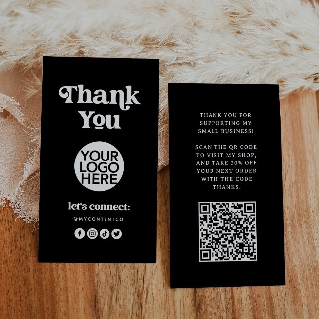 Retro et Boho | Carte d'emballage Merci de marque (A retro and boho branding thank you packing card that is perfect for your small business)
