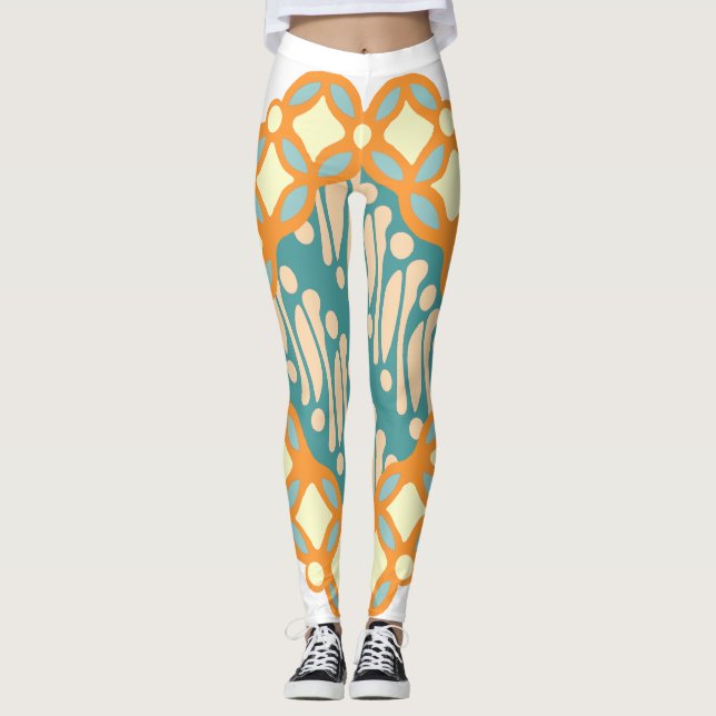 Retro Ethnic Classic Java Vintag Leggings (Vorderseite)