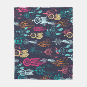Retro-Ethnisches Doodle: Dreamcatcher-Kollektion Fleecedecke