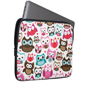 Retro Eulenmuster-Laptophülse Laptopschutzhülle