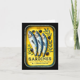 Retro-Europäische-Gelbe-Sommer-Sardinen-Fischdose  Karte