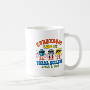Retro Everybody line Up Total Solar Eclipse 2024 E Kaffeetasse