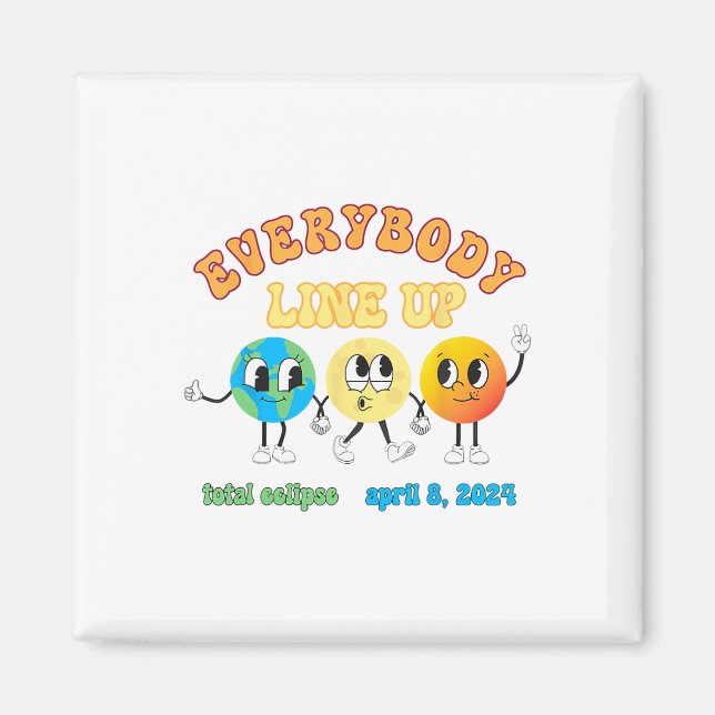 Retro Everybody line Up Total Solar Eclipse 2024 E Magnet (Vorne)