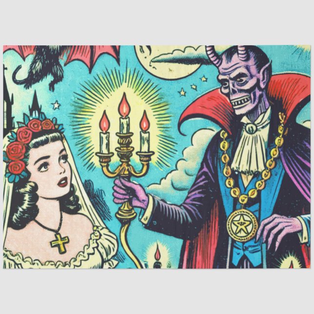 Retro Evil Horror Comic Seidenpapier (Vorderseite)