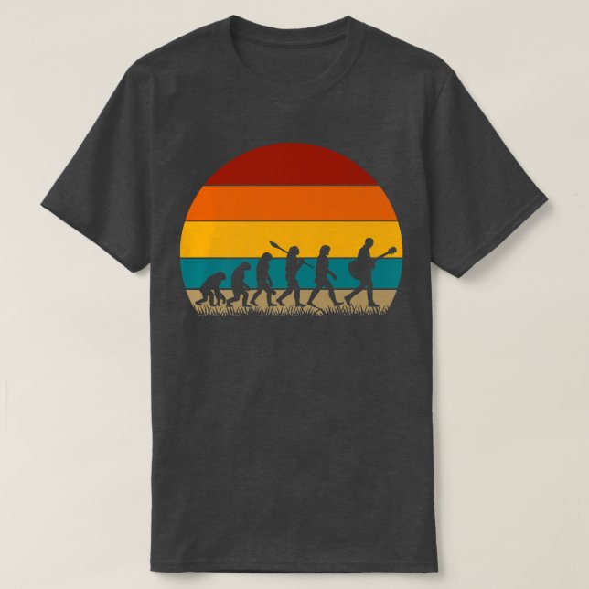 Retro-Evolution des GitarrenspielersAkustische Git T-Shirt (Design vorne)