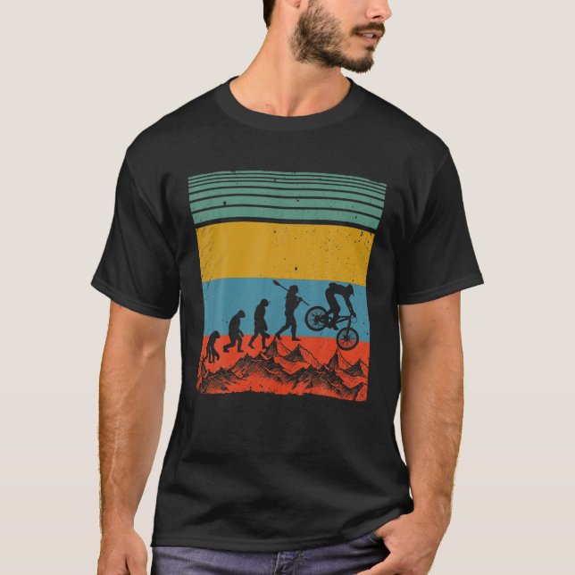 Retro Evolution Mountain Bike - Funny MTB T-Shirt (Vorderseite)