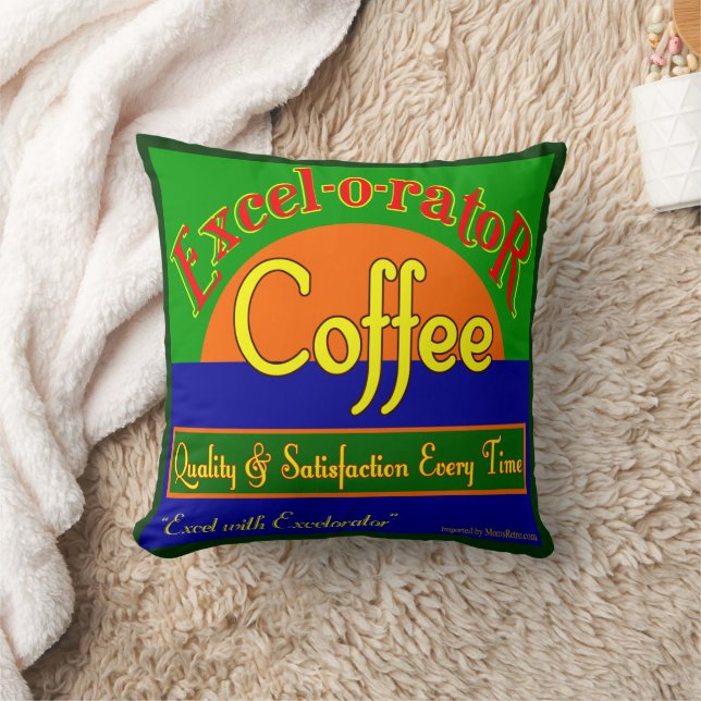 Retro Excelorator Funny Coffee Art Kissen (Decke)