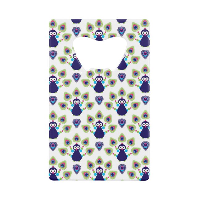 Retro exotischer Pfau Indiens Geldbeutel Flaschenöffner (Vorderseite)