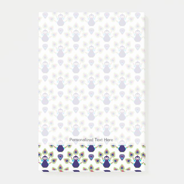 Retro exotischer Pfau Indiens Post-it Klebezettel (Vorderseite)