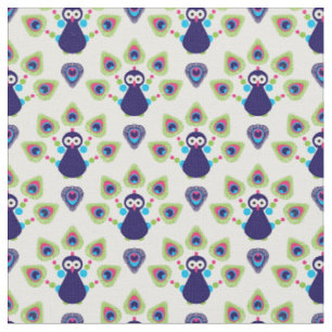 Retro exotischer Pfau Indiens Stoff