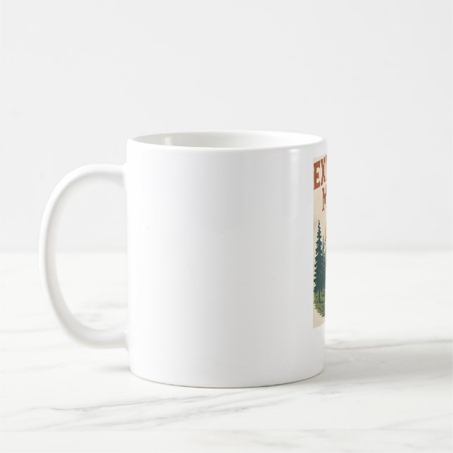 Retro "Explore More" Bergabenteuer Kaffeetasse (Links)