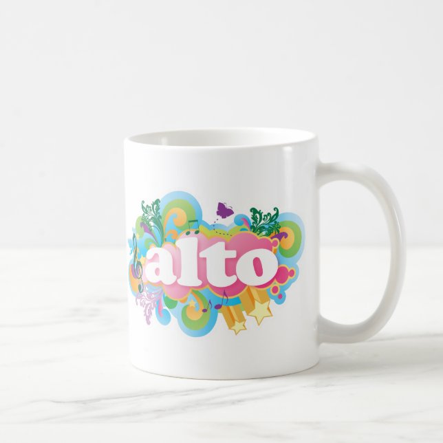 Retro Explosions-Alt-Sänger-Chor-Geschenk Kaffeetasse (Rechts)