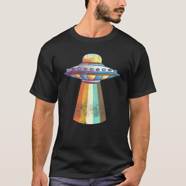Retro Extraterrestrial Space Ufo Abduction Sci Fi T-Shirt (Vorderseite)