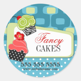 Retro Extravagant Cupcake Bäckerei Runder Aufkleber