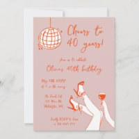 Retro Extravagante BIrthday Party-Einladung