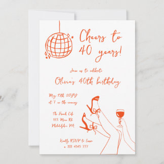 Retro Extravagante BIrthday Party-Einladung Einladung
