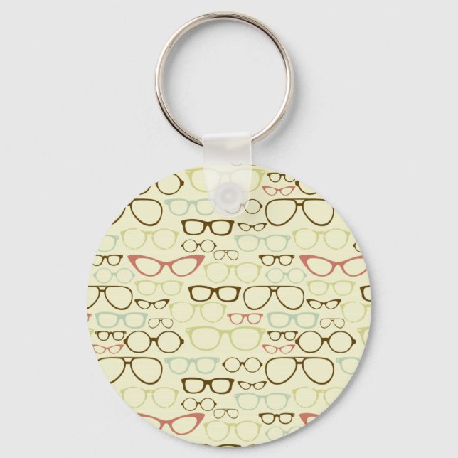 Retro Eyeglass Hipster Schlüsselanhänger (Vorderseite)