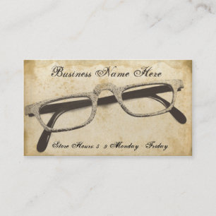 Retro Eyeglassy Grungy Paper Business Card Visitenkarte