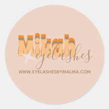 Retro Eyelashes Business Owner Name Sticker