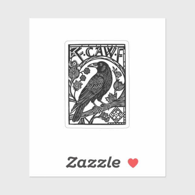 Retro F Caw F Crow Funny Saying Meme Design Aufkleber (Blatt)