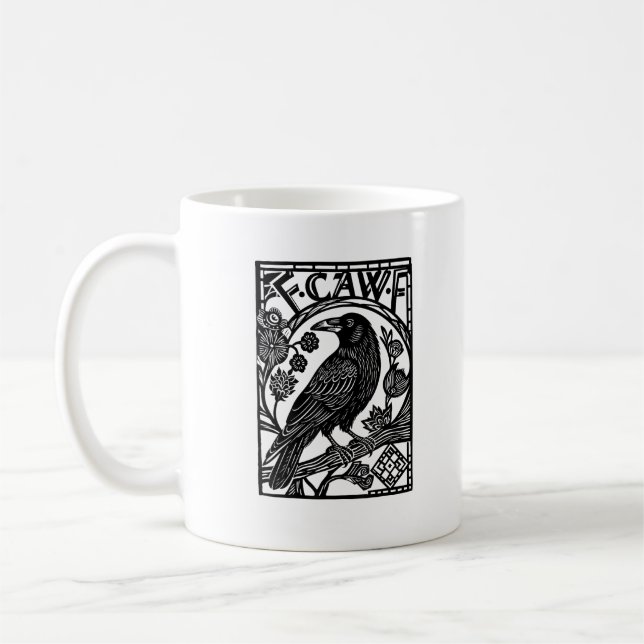 Retro F Caw F Crow Funny Saying Meme Design Kaffeetasse (Links)