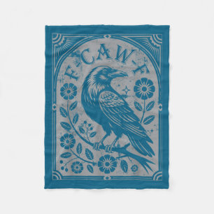 Retro F-caw-f Schwarze Krähen Blumen Kunst Lustige Fleecedecke