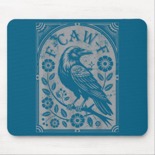 Retro F-caw-f Schwarze Krähen Blumen Kunst Lustige Mousepad
