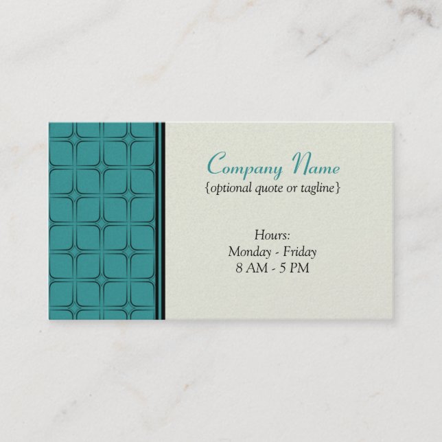 Retro Fab Business Card, Aquamarin Visitenkarte (Vorderseite)