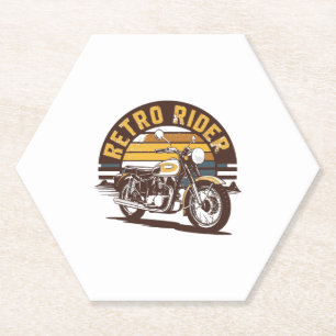 Retro Fahrer � Motorrad Untersetzer