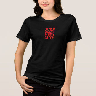 Retro-Fahrrad Mädchen Ironie rot schwarz Tri-Blend Shirt
