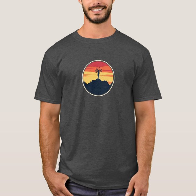 Retro-Fahrraduntergang T-Shirt (Vorderseite)