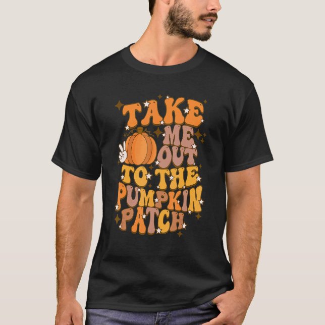 Retro Fall bringt mich zum Pumpkin Patch Groovy al T-Shirt (Vorderseite)