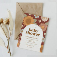 Retro Fall Floral Baby Dusche