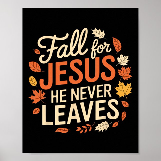 Retro Fall für Jesus, Verlasst er nie Erntedank Poster (Vorne)