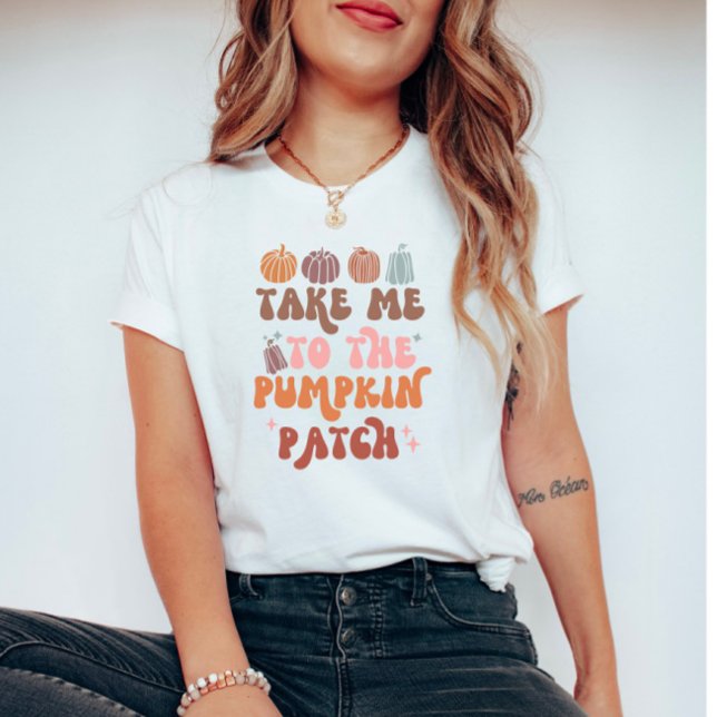 Retro Fall Lover Quote Pumppatch Patch T-Shirt (Von Creator hochgeladen)