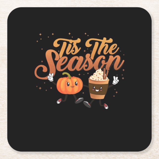 Retro Fall Tis The Season Rechteckiger Pappuntersetzer (Vorderseite)