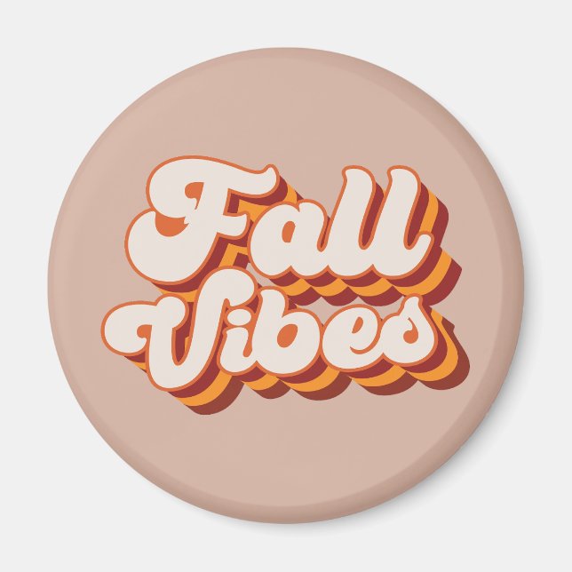 Retro Fall Vibes Magnet (Vorne)