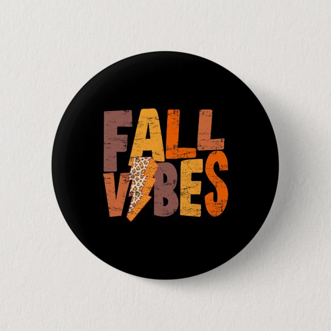 Retro Fall Vibes Pumpkin Saison Männer Frauen Button (Vorderseite)