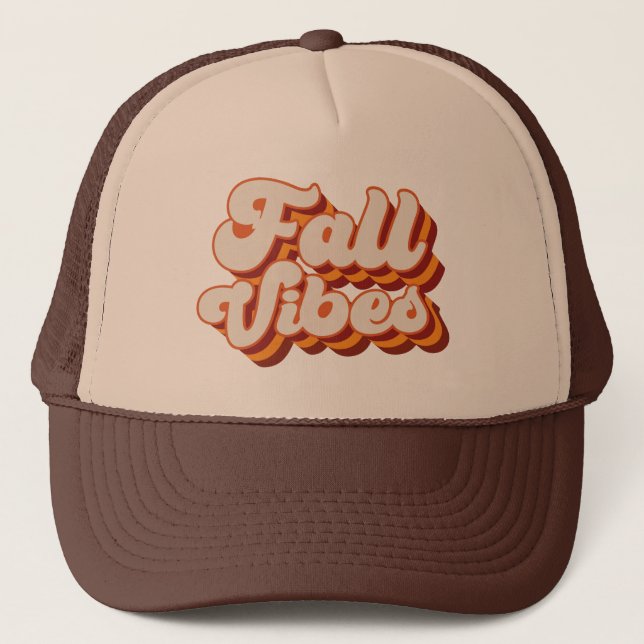 Retro Fall Vibes Truckerkappe (Vorderseite)