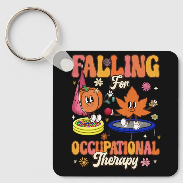 Retro Falling for Occupational Therapy OT OTA Autu Schlüsselanhänger (Vorderseite)