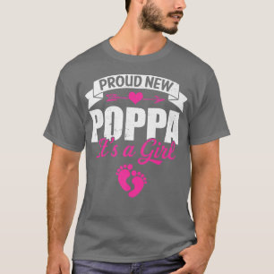 Retro Familie stolz auf neue Poppa Es ist ein Mädc T-Shirt