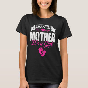 Retro Familie stolz neue Mutter Es ist ein Mädchen T-Shirt