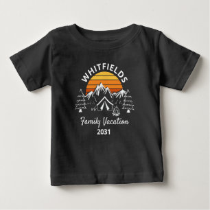 Retro-Familien-Camping-Urlaub Benutzerdefinierter Baby T-shirt