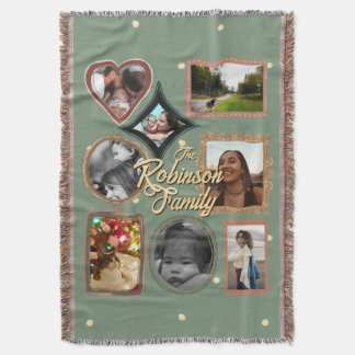 Retro Family 8 Photo Collage CUSTOM Decke